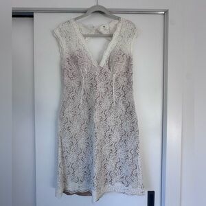 Watters Cream Lace Dress